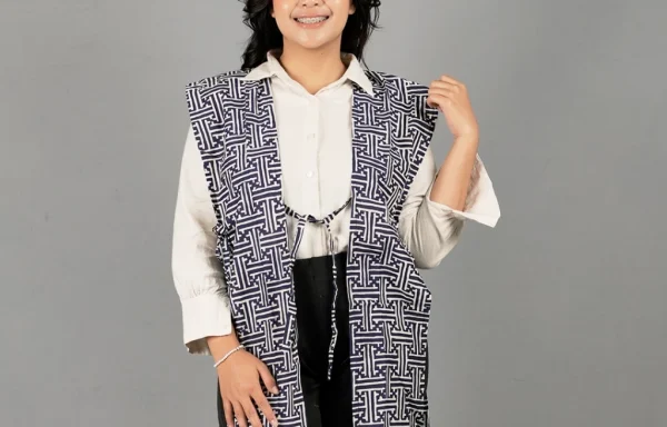 Vest Belah Panjang / Vest Batik Biru